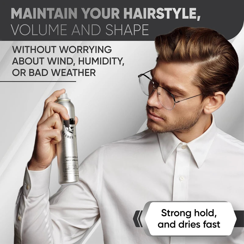 Avenue Man Super Hold Hairspray (10 oz) - Hair Products For Men - Super Strong Hold & Fast Drying Hair Spray for All Hair Types - Paraben-Free