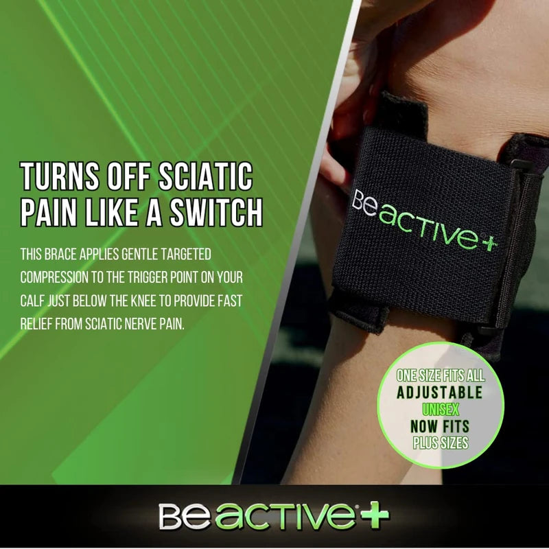 BEACTIVE Plus Acupressure System - Sciatica Pain Relief Brace For Sciatic Nerve Pain, Lower Back, & Hip- Knee Brace With Pressure Pad Targeted Compression - Unisex
