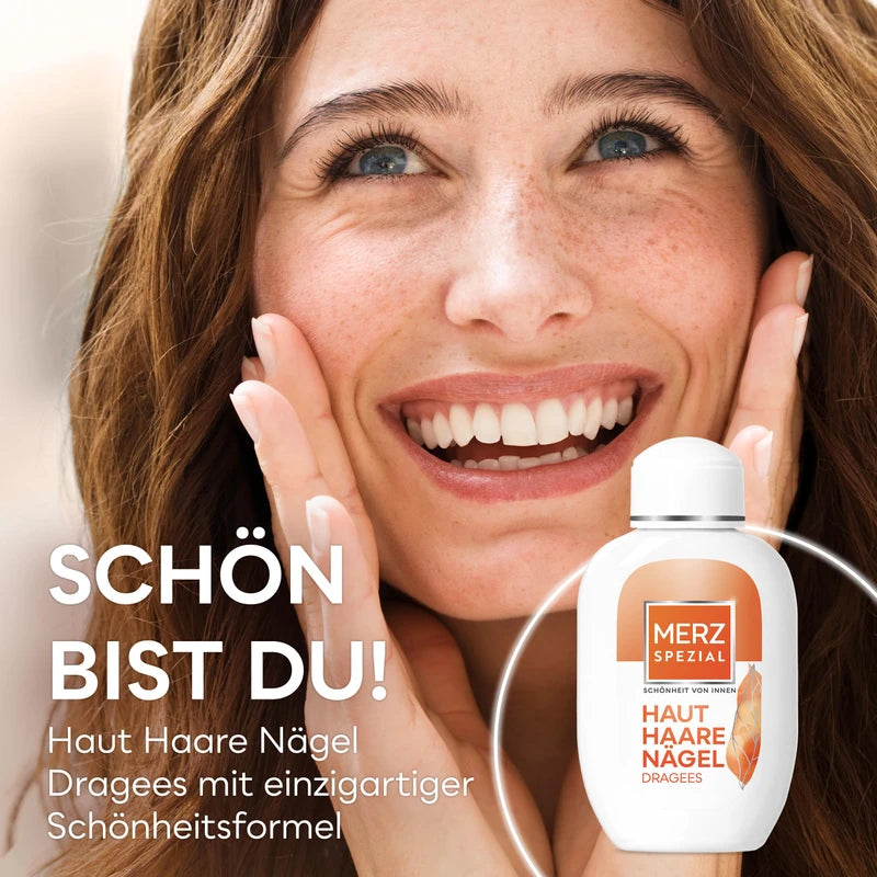 Merz Spezial Skin Hair Nails Dragees - 1 x 120 Tablets - Dietary Supplement with 13 Micro Nutrients for Radiant Skin, Shiny Hair and Firm Fingernail