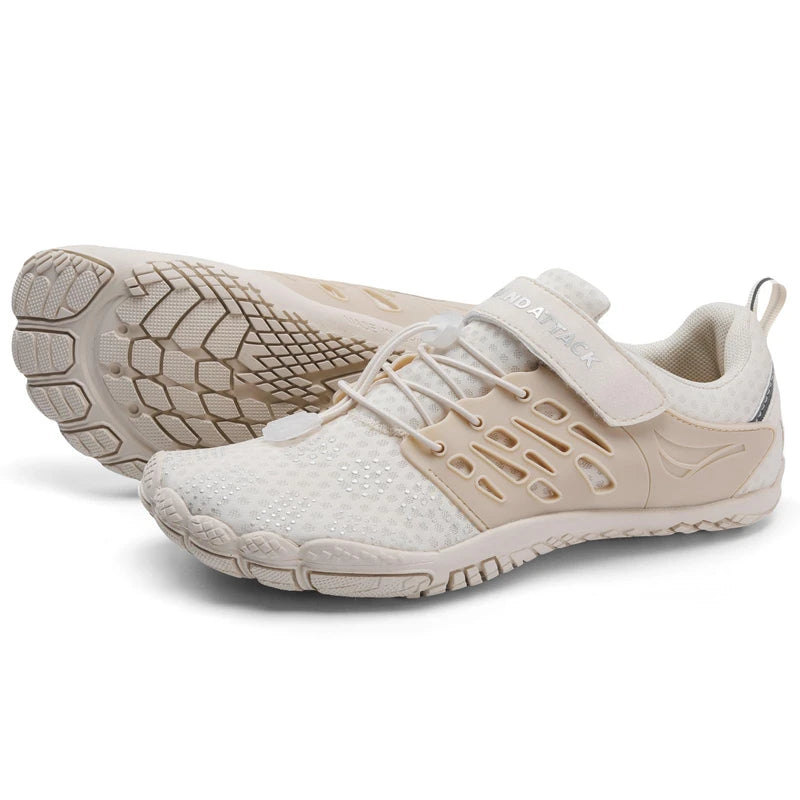 Grand Attack Barefoot Shoes Women Minimalist Zero Drop Lightweight Cross-Trainer for Wrestling Boxing Weightlifting Walking Shoes, 645/Beige, 10 Wide