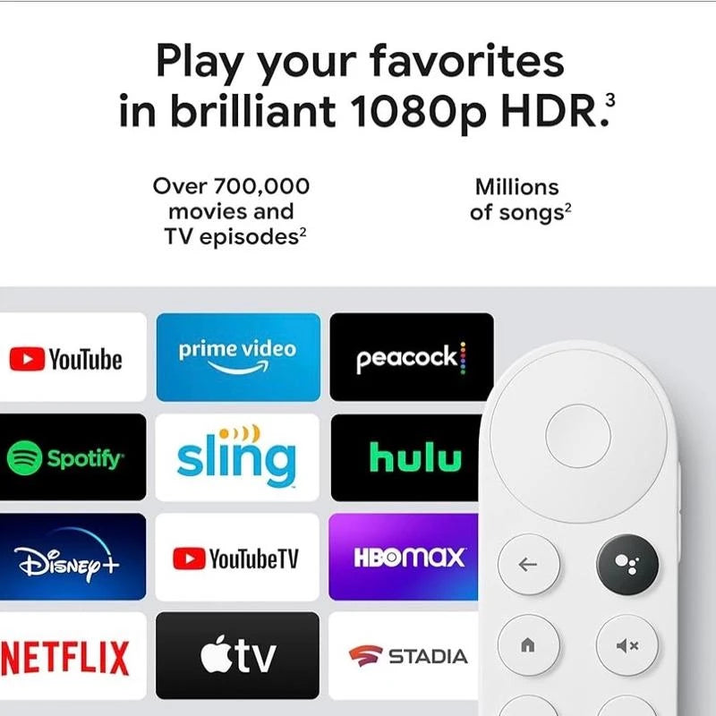 Google - Chromecast with Google TV (HD) - Streaming Stick Entertainment on Your TV with Voice Search - Watch Movies, Shows, and Live TV in 1080p HD - Snow - Specification: Default
