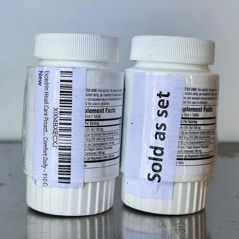 Excedrin 2pk Excedrin Head Care Dietary Supplement Proactive Drug-Free 60 Tabs EXP 12/24