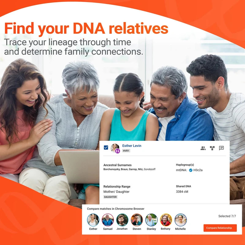 FamilyTreeDNA FamilyTreeDNA Family Finder, Ancestry & DNA Test Kit, Discover Your Origins & Unlock Your Geographic Roots, Connect with Your DNA Relatives, At-Home Test Kit for Expertly Processed Convenient Sampling