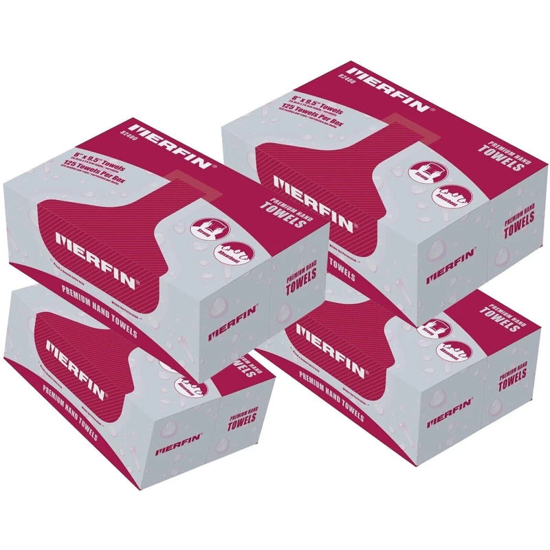 KC Republic Merfin High Absorption Folded Paper Towels 125 Box Multifold Hand Towels Qty 4