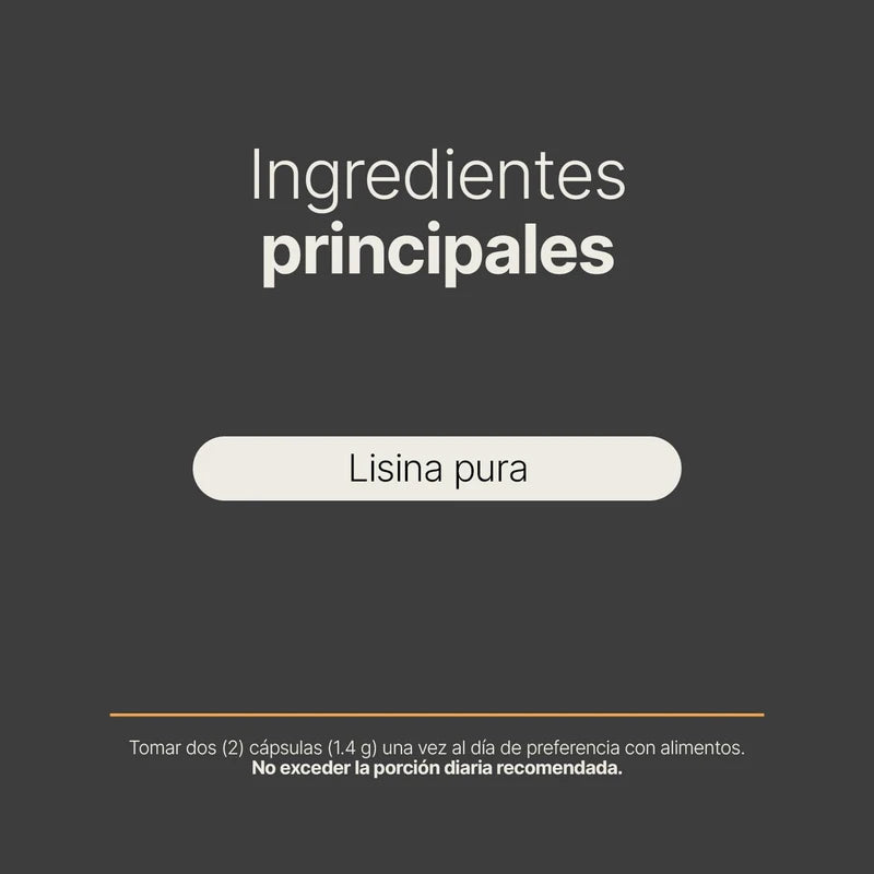 Lisina Pura de 240 cápsulas 14000 mg por porción. Aminoácido esencial. Ingredientes 100% Naturales. Pure Lysine B Life.