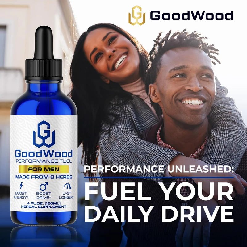 GoodWood - Male Liquid Drops - Increases Stamina and Size - Improves Energy, Drive, and Power - for Men Ages 30, 40, 50, 60+ - Made with 8 Herbs and Organic - One Pack