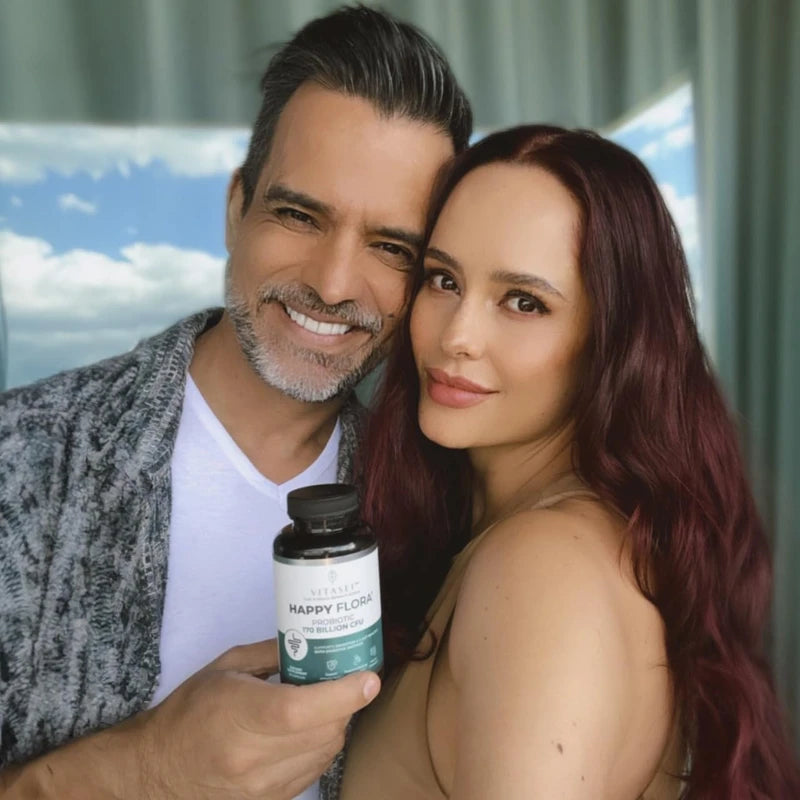 Happy Flora, Probiotic Supplement 170 Billion CFU for a Healthy Gut Health with enzymes for Digestion, probiotics for Women and Men, 1 Bottle - 60 Capsules