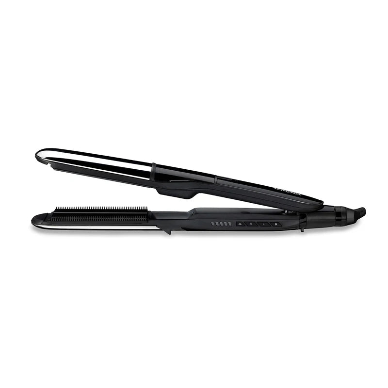 BaByliss Steam Shine Styler, 2-in-1 Steamer Straightener for Effortless Straightening or Light Curls, ST496E