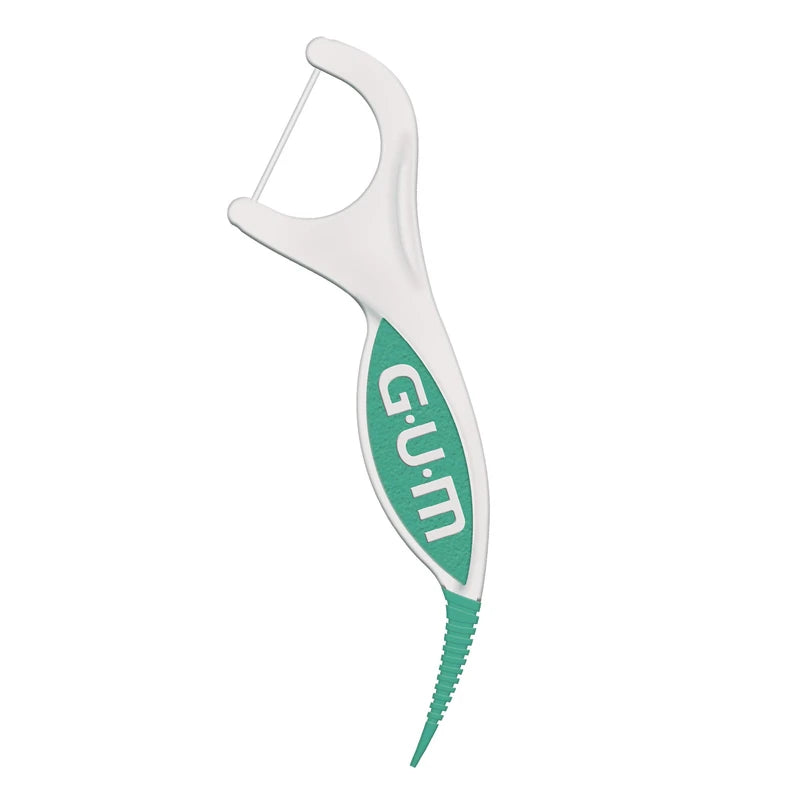 GUM Professional Clean Plus Flosser Picks, Promotes Healthier Gums, Comfort-Pick for Gentle Massage, Fresh Mint Flavour, Teal & White, 60 Flossers (1 Bag)