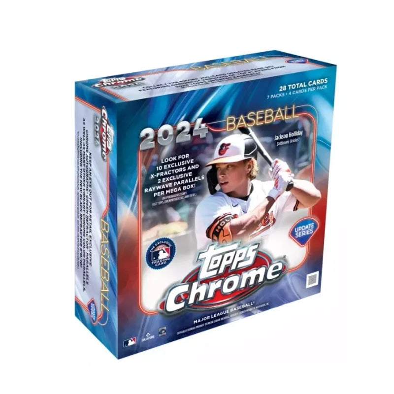 (1) 2024 TOPPS CHROME UPDATE MEGA BOX BASEBALL BRAND NEW SEALED QTY: 28 cards