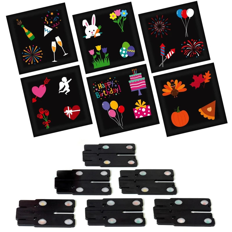 6 Extra Holiday Slides for Star Shower Slide Show LED Projector - New Years Day, Easter, Patriotic, Valentine's Day, Birthday, Thanksgiving Themes | Star Shower