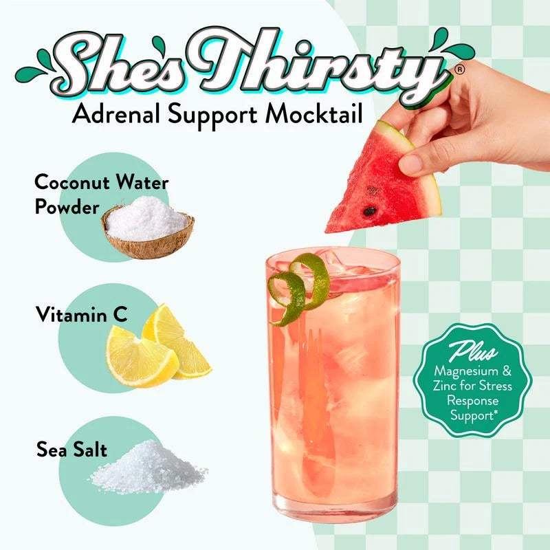 She’s Thirsty Adrenal Cocktail Powder - Legendairy Milk - Coconut Water Electrolytes Mix - No Sugar Added - Watermelon - Beverage, Drink
