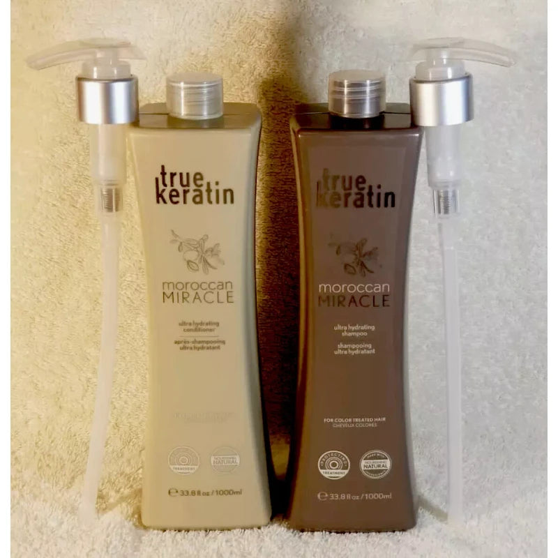 True Keratin moroccan MIRACLE Shampoo & Conditioner 33.8 Oz/1000 ml SET