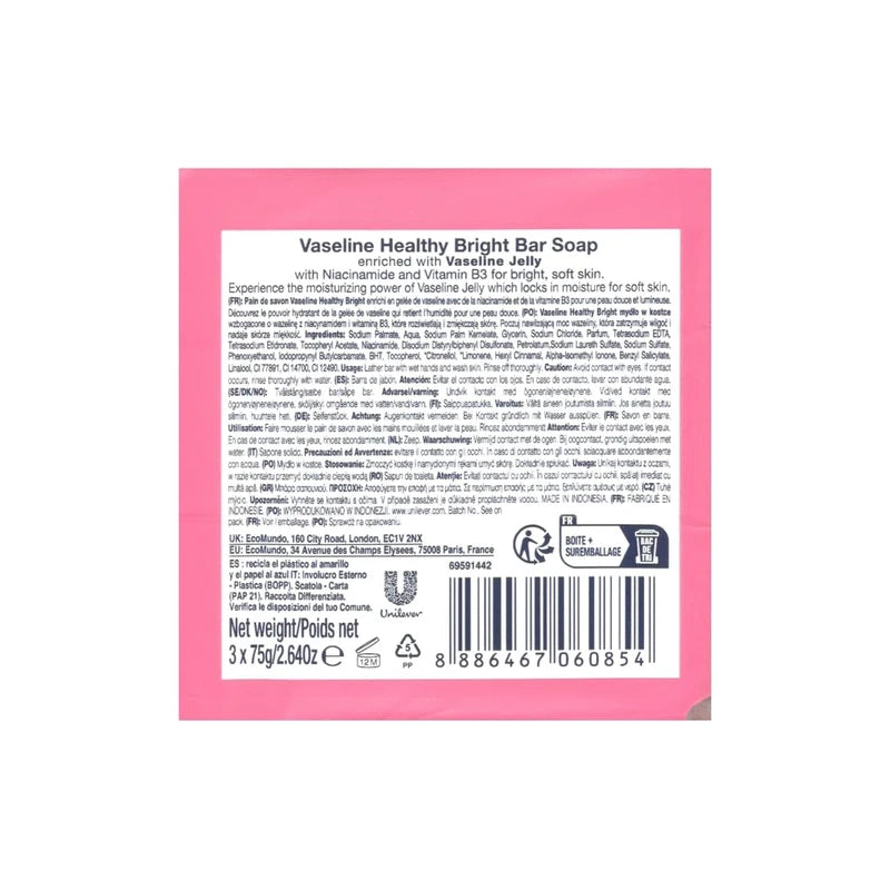 Vaseline Healty Plus Healthy Bright Soap 6 x 75g (Pack of 6)