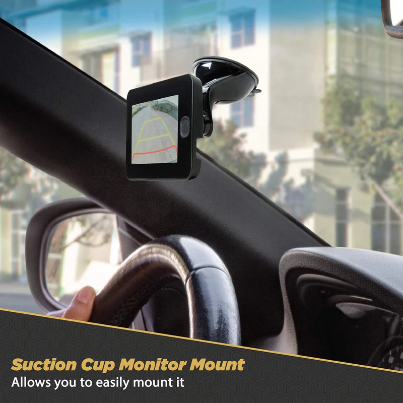 SCOSCHE WBUSSPF43 Wireless Solar Powered Backup Camera System with 4.3” Color Dash Monitor and License Plate Frame for Cars, Trucks and SUV’s