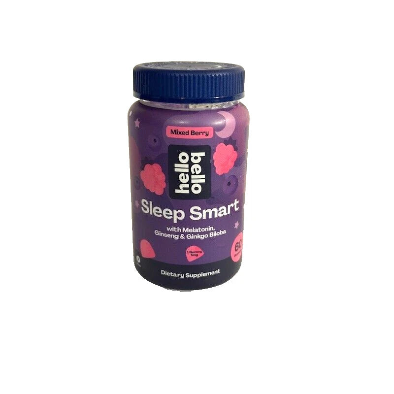Hello Bello Sleep Smart 60ct Gummies w/Melatonin Ginseng & Ginkgo Dietary supp