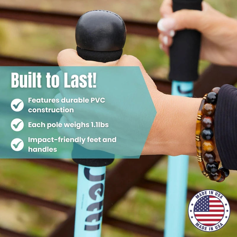 Perfectly Weighted Walking Poles for Full-Body Workouts, Enhanced Stability, and Improved Posture | Includes 2 Walking Poles & Carrying Case | 2.2 lbs