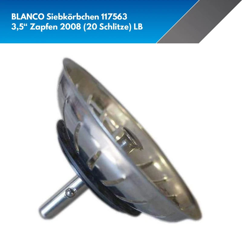 Blanco Strainer Basket 3.5 Inch with Pins 20 Slits Black