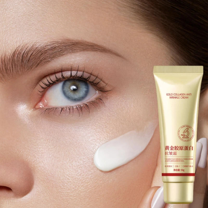 Golden Collagen Cream Anti-Wrinkle Cream Korean Anti-Wrinkle Cream Golden Collagen Anti-Wrinkle Cream with Massage Stick Pack of 3