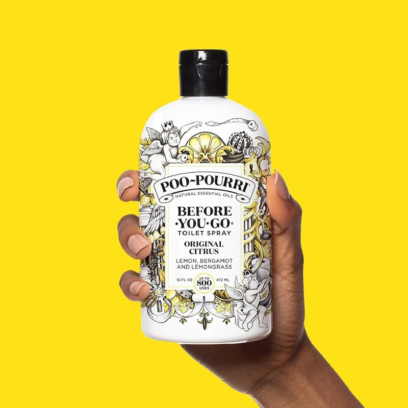 Poo-Pourri Before-You-Go Toilet Spray – Original Citrus Scent Refill Bottle 16 Fl Oz - Lemon, Bergamot and Lemongrass