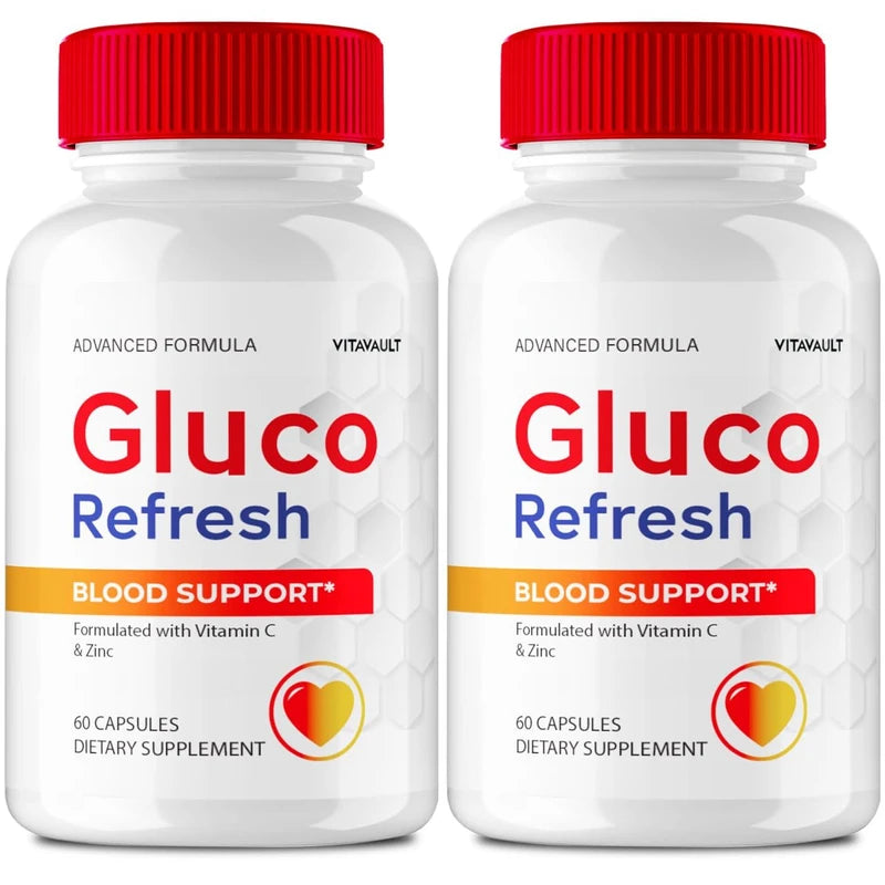 Vitavault Gluco Refresh Capsules, GlucoRefresh Support Supplement Pills - Maximum Strength, Gluco Refresh Health & Wellness Capsules, GlucoRefresh All Natural Formula Pills Reviews (2 Pack)