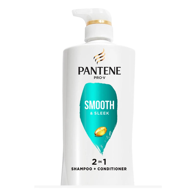 Pantene PRO-V Smooth & Sleek 2in1 Shampoo and Conditioner, 17.9oz/530mL