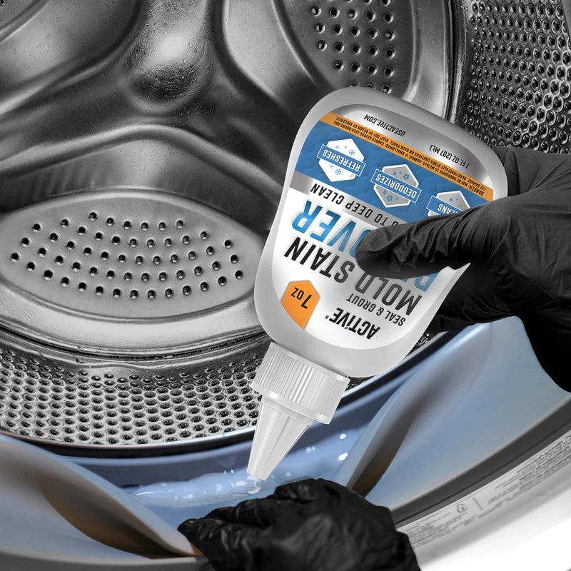 ACTIVE Mold Stain Remover Gel Cleaner - ACTIVE Heavy Duty Stain Cleaner for Front Loader Washing Machine Seal, Bathroom Grout, Shower, Caulk - Front Load Washer Cleaning Solution - 7 Fl Oz