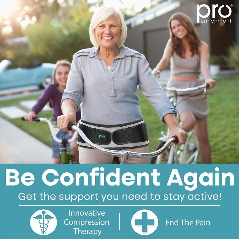 Pro Enrichment Sacroiliac SI Joint Support Belt for Women and Men (Regular Hip Size 30-45")