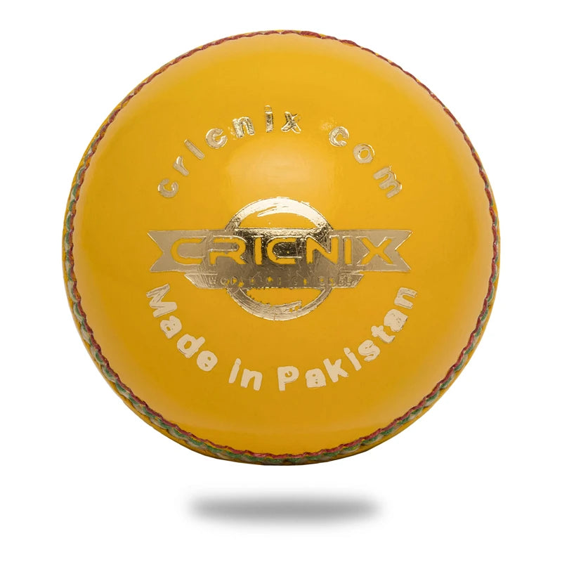 Cricnix Cricket Ball Bionic Indoor Leather Yellow Balls 110g (3-Pack) for Seniors or Juniors