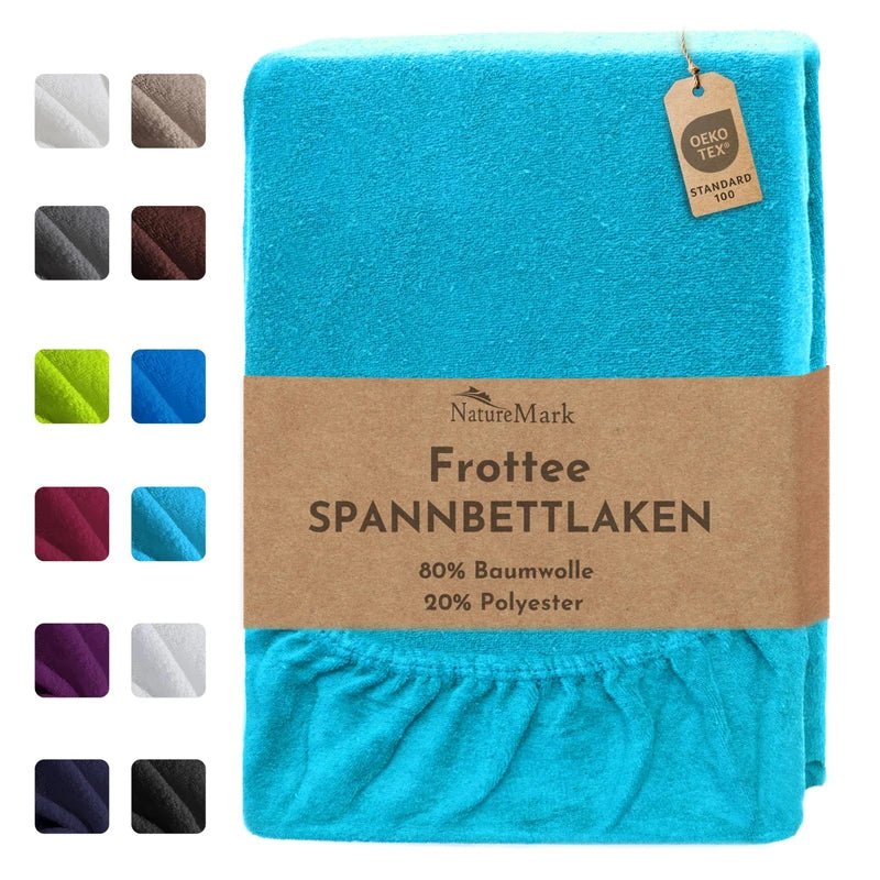 NatureMark Terry Towelling Fitted Sheet, Many Sizes & Colours, Brand Quality