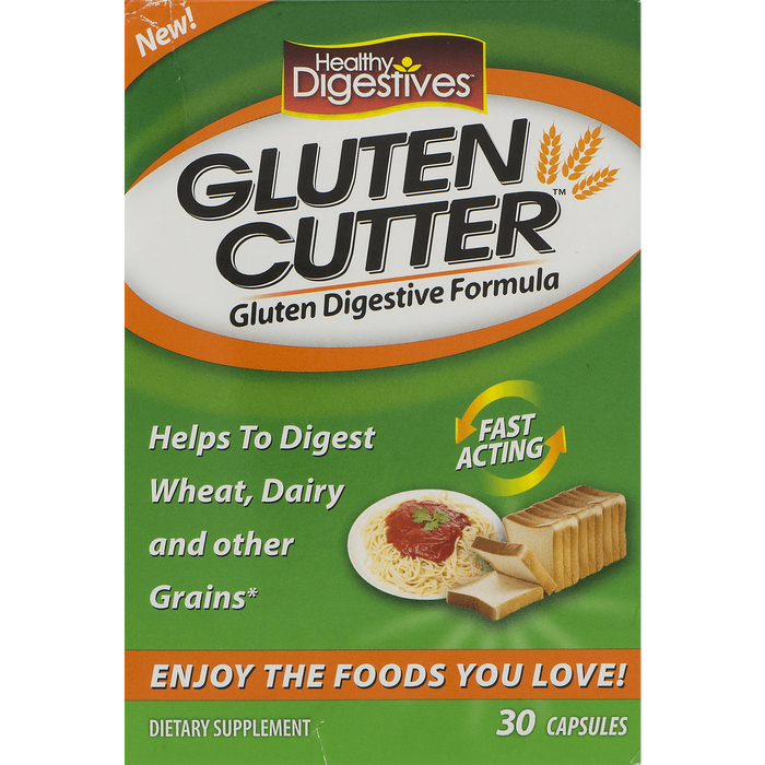 GLUTEN CUTTER Healthy Digestives Gluten Cutter, Dietary Supplement, 30 Capsules Each (Pack of 3)