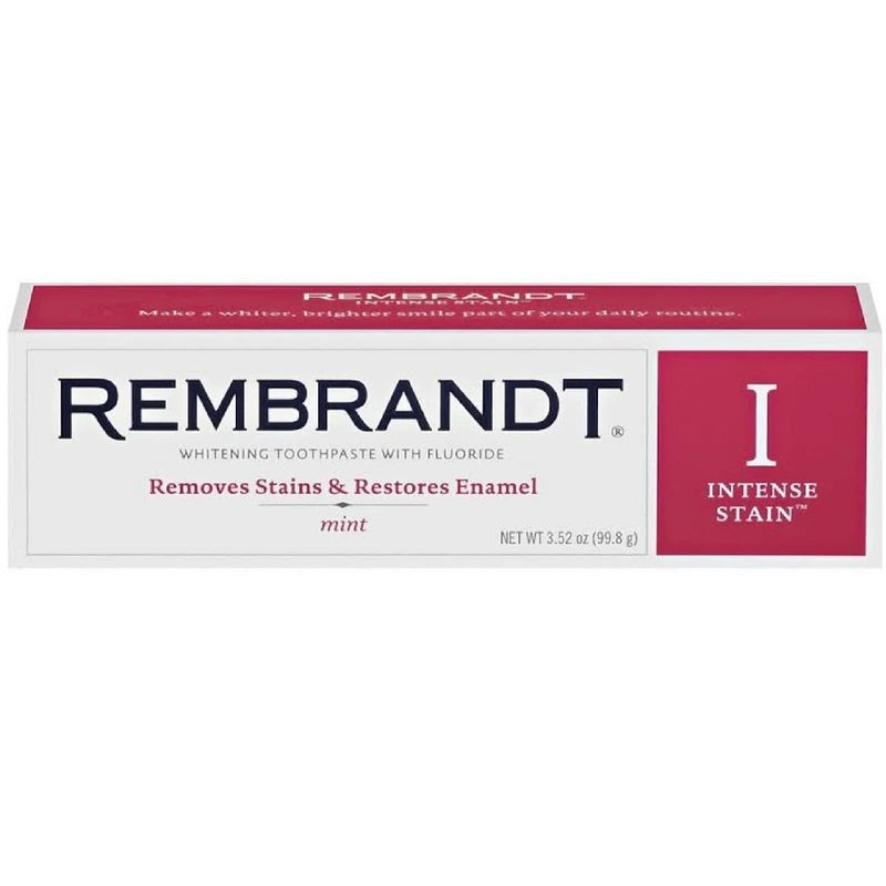 REMBRANDT REMBRANDT Intense Stain Whitening Toothpaste With Fluoride, Removes Tough Stains, Rehardens And Strengthens Enamel, 3.5 Ounce - (Pack of 2)