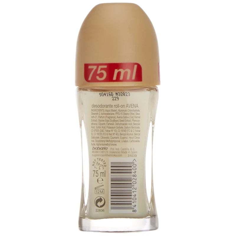 Babaria Roll On Deodorant Oats 75ml Duo