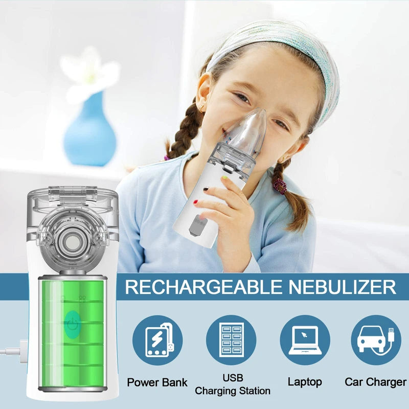 Portable Nebulizer - Nebulizers, Rechargeable Nebulizer Machine for Adults and Kids, Ultrasonic Nebulizer with Two Modes & Self-Cleaning Function for Breathing Problems, FSA and HSA Eligible