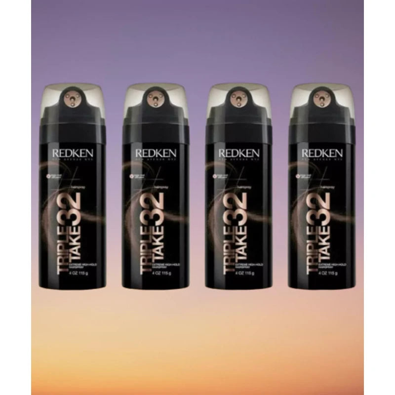 Redken Triple Take 32 Extreme High-Hold Hairspray 4 Oz, Pak of 4