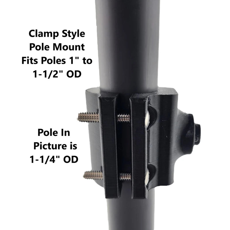 Transducer Mount for Lowrance Eagle Eye 9 - for 3/4" PVC, Summit or HDI Pole, Adjustable Clamp Style for 1" to 1.5" Pole (Clamp Style for 1" to 1.5" Pole)