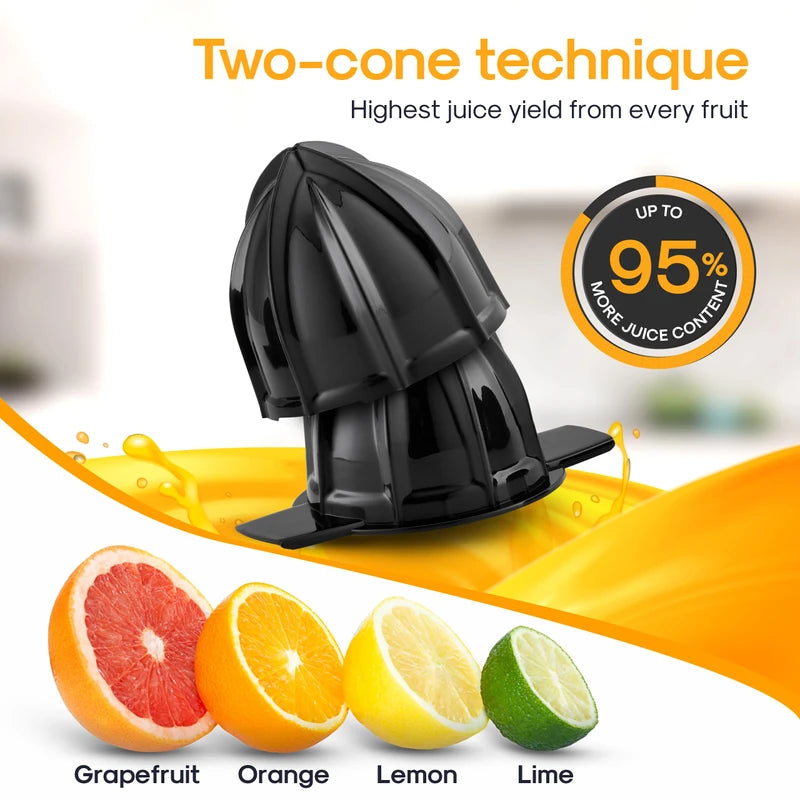 LEBENLANG BPA-Free Orange Juicer Electric - 27 OZ & 2 Cones with Pulp Control I Automatic & Electric Juicer for Citrus Lemon & Oranges I Orange juice squeezer machine Exprimidor de naranjas electrico | LEBENLANG