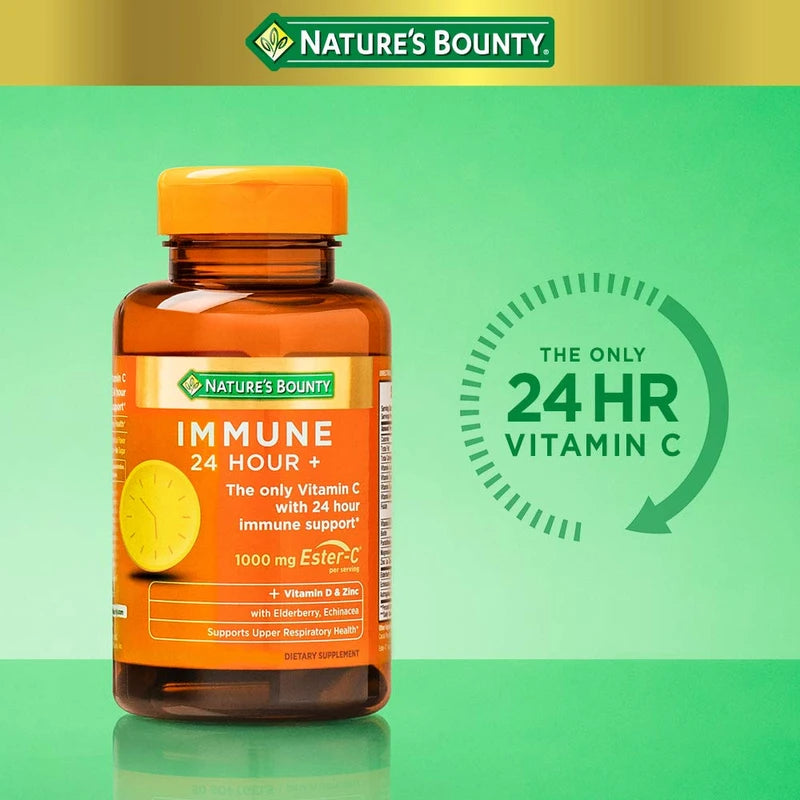 Nature's Bounty Nature's Bounty Immune 24 Hour +, The only Vitamin C with 24 Hour Immune Support from Ester C, Rapid Release Softgels, 50 Count