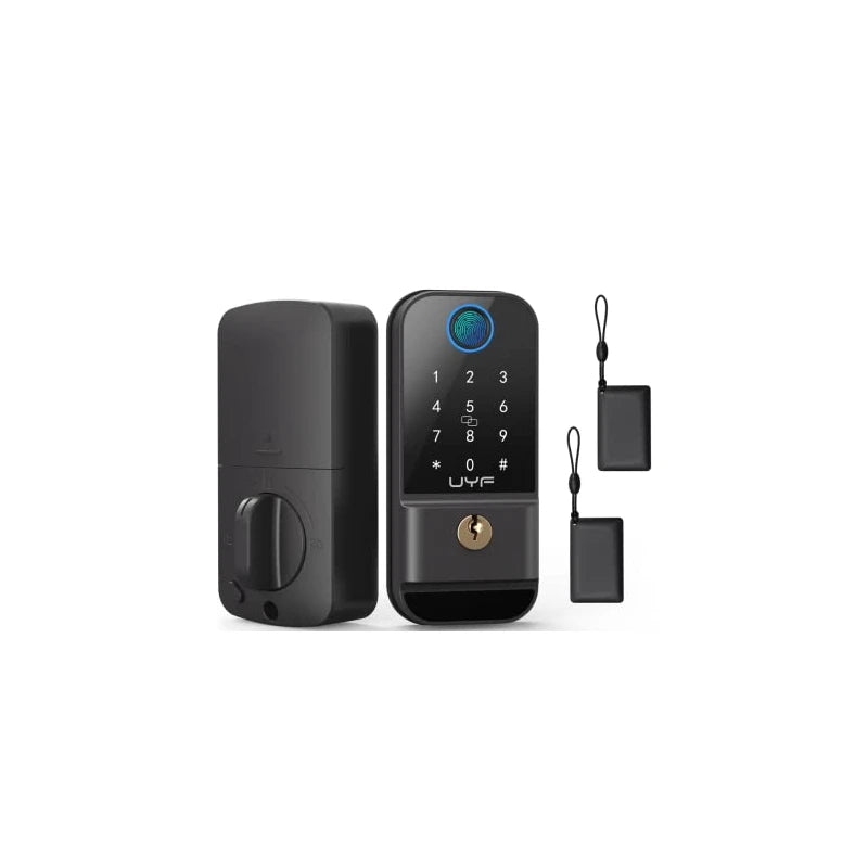 Wifi Keyless Entry Door Lock - Fingerprint Door Locks with Keypad - Electronic Digital Front Deadbolt Lock - Smart Combination Lock with Keys Fobs, Anti-Peeking Auto Lock for Home Hotel