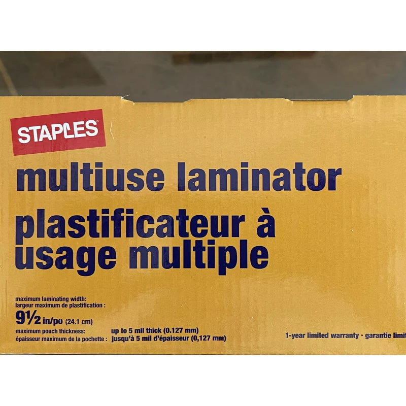 Staples NEW Staples 26530 Multiuse Laminator Thermal & Cold, 9.5" Width, White
