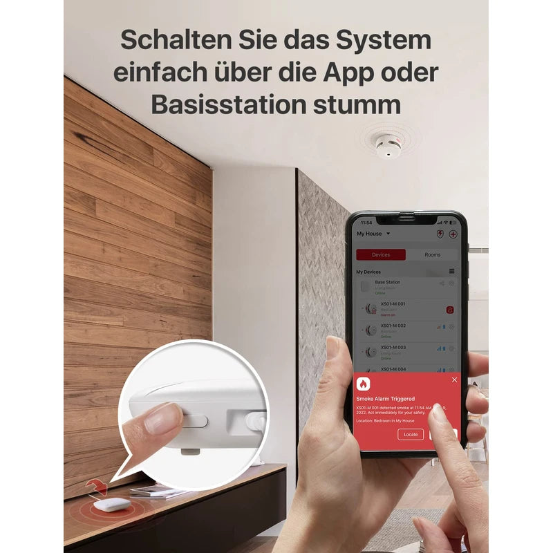 X-Sense Smart Home Base Station - Compact Design, Requires 2.4GHz Wi-Fi, with 2-in-1 Button for Mute/Pairing, Model SBS50