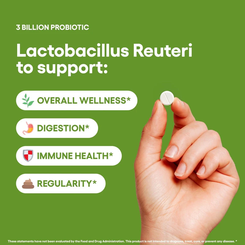 Natural Foundation Supplements Lactobacillus Reuteri Probiotic Supplement 240 Tablets 3 Billion CFU Probiotics for Men & Women Supports Intestinal Digestive & Gut Health Made in The USA (240, Lactobacillus Reuteri)