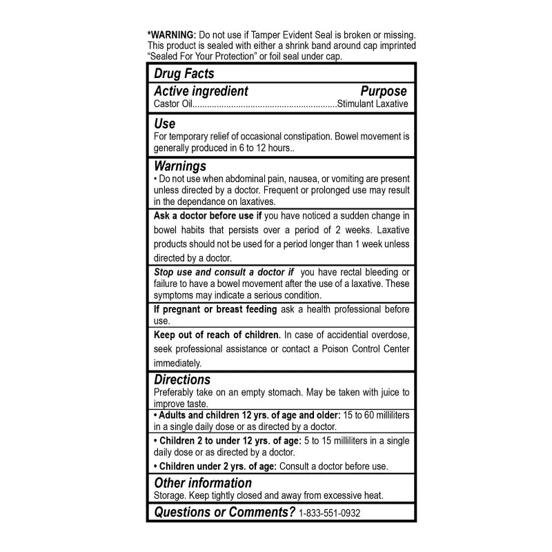 Castor Oil 100% Pure Boost Hair Growth , Immune System Booster, Oral Solution