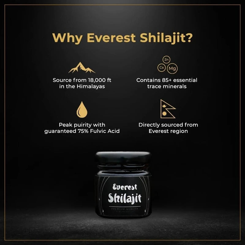 Pure Everest Shilajit Resin High Potency Gold Grade for Men & Women| 85+ Trace best