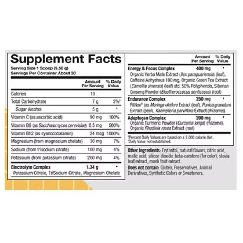 True Athlete Plant-Based Pre-Workout “ Blood Orange (10.12 oz./30 Servings)