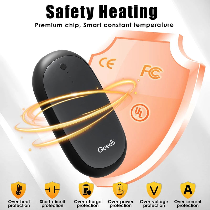 Hand Warmers Rechargeable, Electric Rechargeable Hand Warmer for Christmas Golf Hunting Camping Accessories