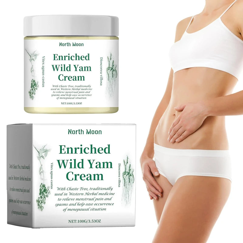 Wild Yam Cream, Yam Root Cream, Organic Enriched Wild Yam Cream, Wild Yam Cream for Hormone Balancing, Yam Root Cream for Women, Organic Moisturising Cream for Face and Body Skin (100 g)