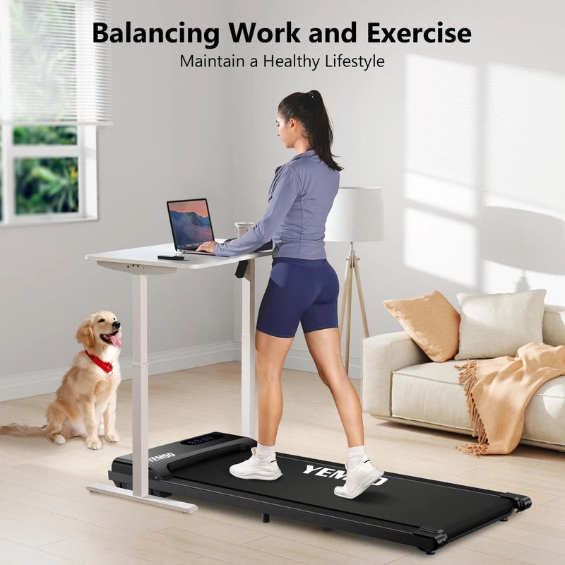 Walking Pad, Under Desk Treadmill for Home and Office, 330 Lbs Capacity, 3 in 1 Portable Treadmill with Remote Control, Classic Black