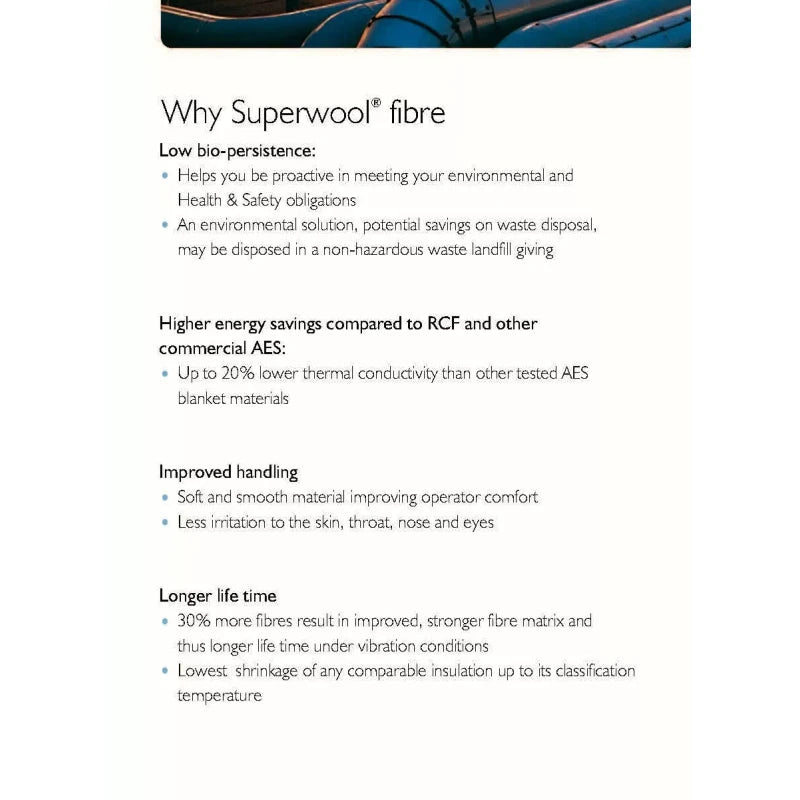 Morgan Thermal Ceramics 2" SuperWool Plus 6x24" Ceramic Fiber Blanket ALTERNATIVE Thermal Ceramics 2192F