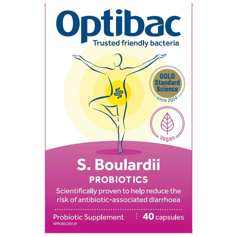 Optibac Saccharomyces Boulardii YEAST Based Probiotic Supplement, Reduces Antibiotic Diarrhea, 5 Billion CFU, Vegan, Gluten-Free, Dairy-Free. NO CAPSULE FILLERS